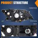 Headlights Compatible with Nissan Rogue 2017 2018 2019 Headlamp