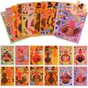 Thanksgiving Stickers for Kids - 24PCS Make a Turkey Face Stickers, Turkey Games, Fall Party Supplies, Favors, Kids Crafts, Gifts for Toddlers Boys Girls 3 Pack
