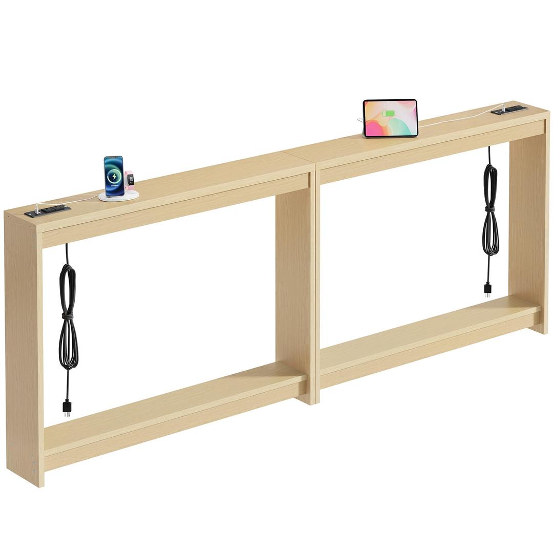 FAVOOSTY 78.8" Sofa Tables Narrow Long Console Table Behind Sofa for Living Room Hallway Entryway Entry Accent Table with Storage for Entrance Small Space, Natural