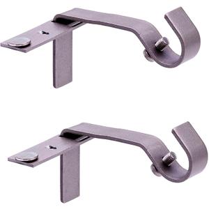 Kenney Fast Fit 5/8" No Measure Curtain Rod Brackets, Pewter (One Size)