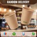 Biotakeware 500 Pack 8 oz Disposable Paper Cups, Brown Coffee Cups Unbleached Kraft Paper, Sturdy Leak Resistant Hot/Cold Disposable Cups for Party Home Office