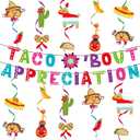 Taco Bout Appreciation Party Decoration Teacher Employee Appreciation Gifts Party Supplies Taco Bout Banner Mexican Fiesta Hanging Swirls for Doctor Para Professional Team Cinco De Mayo