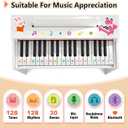 Kids Piano Keyboard, 37 Keys Wooden Digital Piano for Kids with Bench,Song Book, DIY Stickers, Cover, Education Creative Musical Instruments Toy for Boys & Grils Gifts