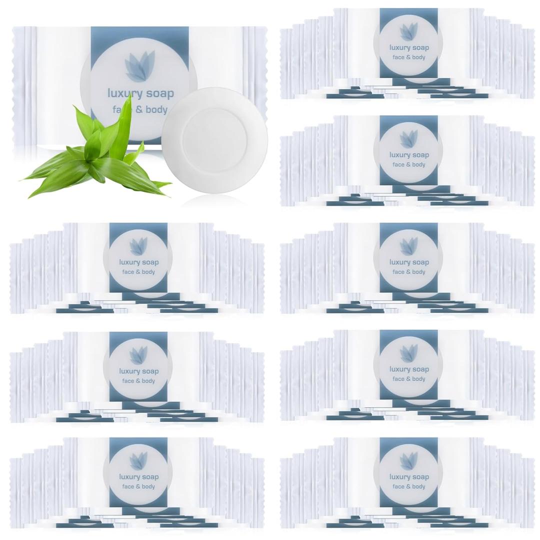 Kacctyen 800 Pcs 0.35oz Mini Bar Soap Bulk Individually Wrapped Bulk Hand Hotel Soap Bars Travel Size Toiletries for Guest Hotel Bathroom Vacation Rentals