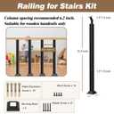 Indoor Stair Railing Kit, 4 Pack Black Railing Post Kit for Stair Indoor