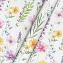 Horaldaily Spring Summer Tablecloth 60x84 Inch Rectangular, Yellow White Purple Daisy Floral Table Cover for Party Picnic Dinner Decor