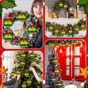 12 Pcs 2.4 Inch Christmas Ball Ornaments Red and Green Polka Dot Hanging Ornaments Christmas Tree Decorations Plastic Glittering Balls for Xmas Holiday Party Tree Decor(Stylish Style)