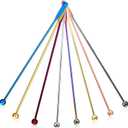 7.5 Inches Stainless Steel Coffee Beverage Stirrers Drink Swizzle Stick with Small Rectangular Paddles, Set of 8 Beverage Stirrers for Coffee Cocktail Chocolate Milk Juices (Multicolor)