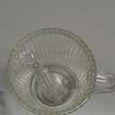 32oz Ribbed Glass Cup with Handle Bamboo Lid and Straw, Glass Tumbler, Iced Coffee Cups Hot/Cold Drinks (Azure Handle)