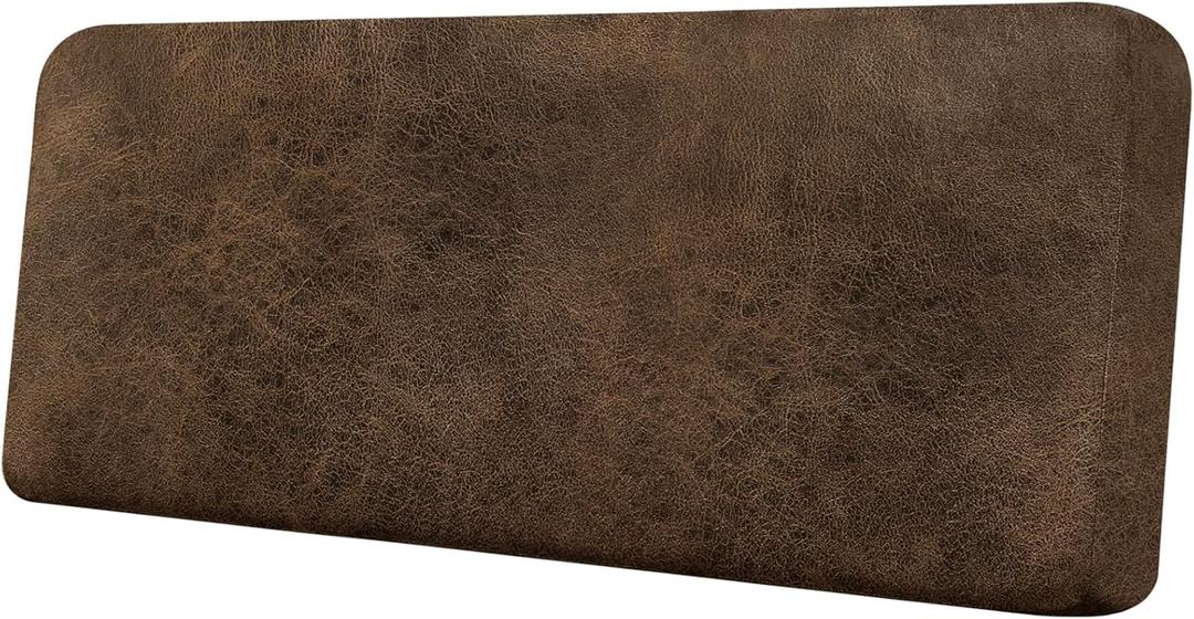 Couch Cushion Cover Leather-Look 1PC Stretch Sofa Seat Slipcover for Living Room Individual Sofa Cushion Cover Couch Seat Protector, Pet-Friendly, Non-Slip, Easy Fit - Brown