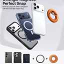TORRAS 2025 Flagship Magnetic Phone Grip Ring Holder Kickstand [2-Sided Magnetic] [360 Rotation] Fit for MagSafe Accessories for iPhone 17 16 15 14 13 12 11 Samsung, Google, Orange