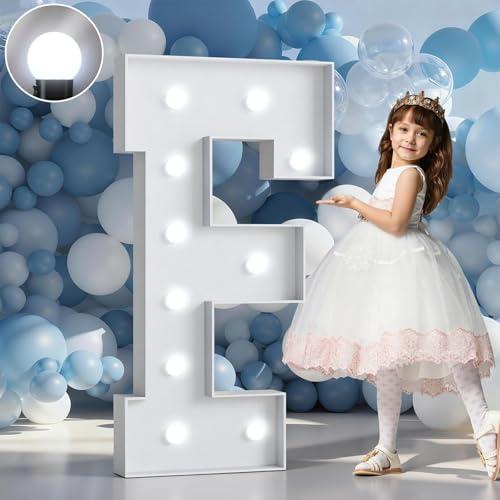 Marquee Letters 4 Feet Tall Large Light Up Letters Baby Shower Decorations Wedding Engagement Proposal White Party Decorations Marry Me Sign Big Cardboard Backdrop F