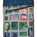 Jay Franco Minecraft 7pc Full Bed Set - Includes Comforter, Sheet Set & Decorative Pillow Shams - Features Creeper, Ghost, Zombie & Enderman Characters