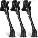 3 Pack Door Stops Black 6 Inch Kickdown Door Stoppers for Bottom of Door with Rubber Tip, Once Touch Heavy Duty Doorstop Holder Keep Door Open for Indoor Outdoor