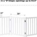 LZRS 3-Panel Wooden Free Standing Foldable Dog Gate Indoor 24" High,Step-Over Safety Pet Gate for Doorways, Stairs, Hallways, Indoor Dog Barrier for Small to Medium Dogs & Puppies, White