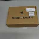 Rouen Polo Shirts for Men Quick Dry Regular Fit Casual Color Block Chest Print Active Short Sleeve Collared Mens Golf Shirt (Gray, S)