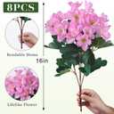 YXZZWL 8 Bundles Artificial Flowers for Front Door, Fake Silk Azalea Bouquet Silk Flowers for Outside UV Resistant Realistic Faux Plants for Planter Farmhouse Patio Garden Walkways Home Decor (Pink)
