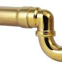 Westbrass D402NE-1-01 1-1/2" New England Style P-Trap with High Box Flange, Polished Brass