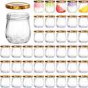WRINGKIT 40 Pack Glass Mason Jars, 6 Oz Small Jam Canning Jars with Airtight Lids, Clear Mason Spice Jars for Pudding, Jelly, Honey, Sauces, Yogurt