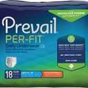 Prevail Per-Fit Daily Protective Underwear, Unisex Adult Disposable Adult Diaper for Men & Women, Extra Absorbency, Large, 18 Count Bag