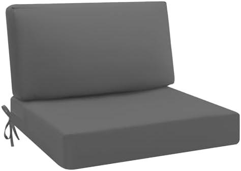 idee-home Outdoor Cushions for Patio Furniture, Outdoor Seat Cushion | Waterproof Hampton Bay Deep Seat Replacement Couch Chair Cushions for Garden Lawn Backyard Deck, Grey 28.5 x 28.5