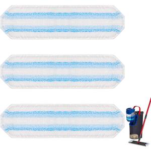 RONSUNG 3 Pack Microfiber Mop Pads Replacements Compatible with H2prO Flat Mop System, Washable & Reusable Refills for Deep Floor Cleaning, Fits for O Cedar H2prO Model