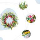 Spring Tulip Wreath for Front Door, 22 Inch Tulip Lavender Floral Wreath, Artificial Spring Summer Wreath for Indoor Outdoor Door Wall Window Decor, Seasonal Home Decor