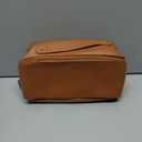 Personalized Makeup Bag for Women - Customized Large Travel Cosmetic Bag with Initial and Name - Premium PU Leather Toiletry Bag with Compartments and Handle for Travel Essentials & Gifts (orange)