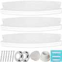 3 Pack Replacement Swimming Pool Ladder Steps for Inground Pools,18'' Heavy-Duty Plastic Molded White Ladder Rung with 1.9'' Rubber Bumper Cap and Stainless Steel Escutcheon Plates