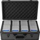 FunGuys Graded Card Storage Box, Trading Card Case for PSA Graded Pokemon, Sports Card Storage Boxes as PSA Holder, Baseball Card Slab Case Holder for Trading Cards (4 Row - 18 X 10 X 7 Inches, Black and Black)