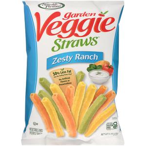 Sensible Portions Garden Veggie Straws, Zesty Ranch, 6 Oz (Pack of 12) Best By 28JAN26