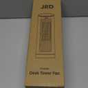 JRD 13'' Tower Fan for Bedroom, Quiet Cooling Desk Fan with Remote, 80° Oscillating, 3 Speed, 4 Mode, 12h Timer, Digital Touch Screen, Portable, Safe Bladeless Table Fan for Home Desktop Office