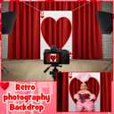 Frienda Casino Night Photo Booth Props Las Vegas Party Backdrop Decorations Set Large Hearts Poker Playing Card Photoshoot Red Heart Cutout Background for Birthday Party Photography Decorations