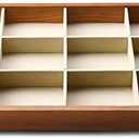 Oirlv 12 Grids Wood Jewelry Organizer Tray Stackable Jewelry Drawer Tray Bracelet/Watch Showcase Display Storage(Creamy-white)