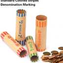 L LIKED 512 Assorted Preformed Coin Wrappers, Quarters, Pennies, Nickels and Dimes (512 Assorted)