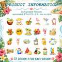 72 Pieces Hawaiian Beach Wooden Hanging Ornaments Ocean Summer Theme Ornaments with Rope for Home Party Wall Door Window DIY Decorations