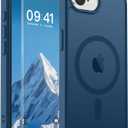 SUPFINE Magnetic for iPhone 17e Case/iPhone 16e Case with Screen Protector (Compatible with MagSafe)(Military Grade Drop Protection) Translucent Matte with Anti-Fingerprint Phone Case,Deep Blue