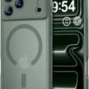 Thomo Magnetic for iPhone 17 Pro Max Case, [Compatible with Magsafe] [Full Camera Protection] Translucent Matte Military Grade Shockproof with Anti-Fingerprint Phone Cover 2025, Calke Green