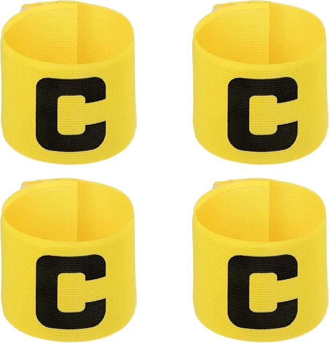 4 Pcs Soccer Football Captain Armband Adjustable Nylon Elastic Protective C Arm Badge