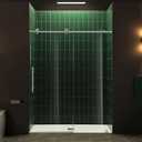 Woodbridge 57.5-60" W x 80" H Frameless Single Sliding Soft-Close Shower Door with Tempered Glass & Explosion Proof Film in Chrome Finish