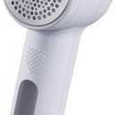 Rechargeable Fabric Shaver Digital LED Display 3 Adjustable Levels ABS Texture for Clothes Furniture Lint Pills Removal Digital Display Fabric Shaver (White)