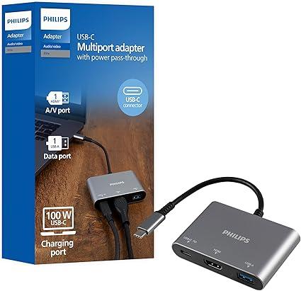 Philips Elite 7-in-1 Multiport Hub with Power 
Pass-Through, Silver
