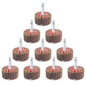 AUPREX 10 Pcs Flap Wheel Sander Set with 1/4 Inch Hex Shank, 80 Grits Sanding Wheels for Drill, Die Grinder Sander Attachment for Removing Rust-2 Inch