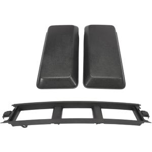 1 Set of Front Bumper Lower Grille Panel Trim Cover with Bumper Guards Pads Inserts End Caps Fit for Ford F150 2018 2019 2020 (Black)