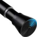 MEXAU Black Shower Curtain Rod 43 To 73 Inch Tension Shower Rod For Bathroom 7/8" Adjustable Spring Curtain Rod No Drilling Spring Curtain Rod Black Tension Curtain Rods for Windows Doorway Closet