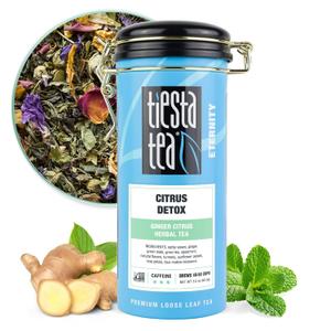 Tiesta Tea - Ginger Citrus Herbal Loose Leaf Tea | Lemon Ginger with Mint and Chamomile, Caffeine-Free, Hot or Iced, Refillable Tin, Makes Up to 50 Cups, 3 Ounce (EXP 01/29/27)