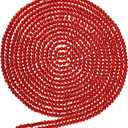 Boao 1 Piece Christmas Wooden Bead Garland 19.7 ft Round Farmhouse Vintage Wood Bead Garlands for Xmas Decoration Supplies (Burgundy)