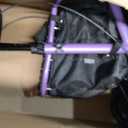WALK MATE 3 Wheel Rollator Walker with Seat for Slim Seniors, Padded Backrest Lightweight Foldable Travel Walker Ideal for Elderly, 8 Inch Tri-Wheel Modern Mobility Walking Aid Aluminum, Purple