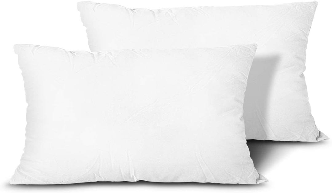 2 White Pillows 10"x18"