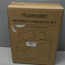 MUXHOMO 7 Pieces Queen Comforter Set, Soft Bed in a Bag Queen Size, All Season Bedding Set with Comforter, Flat Sheet, Fitted Sheet, Pillowcases & Shams, 01 - Beige, Queen(88"x 88")